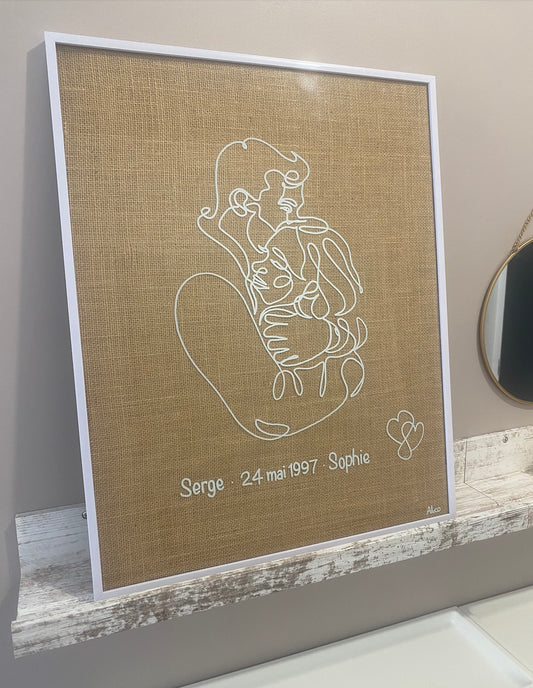 Tableau Couple enlacé